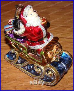 Jay Strongwater (Swarovski Crystals) Santa's Sleigh Christmas Ornament