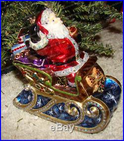 Jay Strongwater (Swarovski Crystals) Santa's Sleigh Christmas Ornament