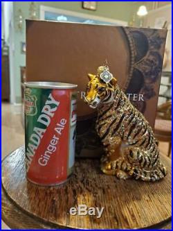 Jay Strongwater'Tiger' 2002 Christmas Ornament with Swarovski Crystals w Box