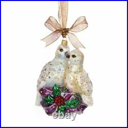 Jay Strongwater Two Turtle Doves Glass Ornament #sdh2239-250 Brand Nib Save$ F/s
