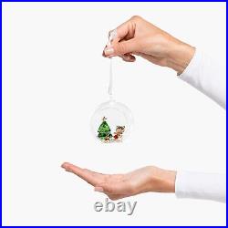 Joyful Ornaments Christmas Scene Ball Ornament, Multicolored Crystals on White