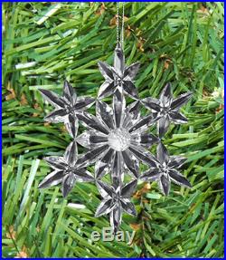 KURT S. ADLER CLEAR ACRYLIC CRYSTAL SNOWFLAKE CHRISTMAS TREE ORNAMENT STYLE B