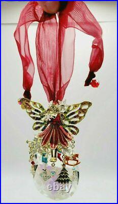 Kirks Folly Christmas Magic Fairy Crystal Ornament GOLD TONE Angel Charms