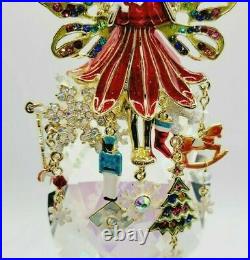 Kirks Folly Christmas Magic Fairy Crystal Ornament GOLD TONE Angel Charms