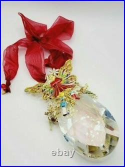Kirks Folly Christmas Magic Fairy Crystal Ornament GOLD TONE Angel Charms