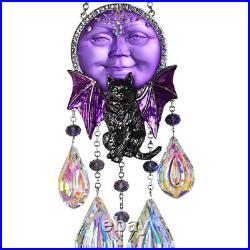 Kirks Folly Sabrina Bat Cat Empress Seaview Moon Ornament silvertone