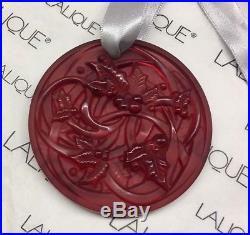 LALIQUE 2017 Entrelacs Red Color Crystal Christmas Ornament New in Box Gift Wrap