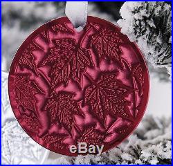 LALIQUE CRYSTAL ORNAMENT RED satin ELYSEES 2015 Sealed Xmas Tree Mint in Box