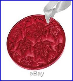 LALIQUE CRYSTAL ORNAMENT RED satin ELYSEES 2015 Xmas Tree Mint in Box
