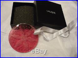 LALIQUE Crystal Christmas 2013 ornament Snowflake RED NIB signed Perfect