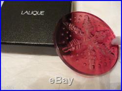 LALIQUE Crystal Christmas 2013 ornament Snowflake RED NIB signed Perfect