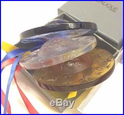 LALIQUE Star Globe Christmas Crystal Ornament 1993 1994 1995 Set of 3 Mint Box