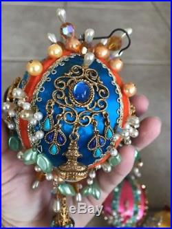 LOT 10 Vintage Christmas Ornament rhinestone crystal Tree Decorations jewelry