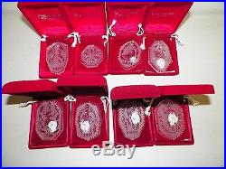 LOT OF 8 WATERFORD CRYSTAL 12 DAYS OF CHRISTMAS ORNAMENTS 1987-90 1992-95 BOX