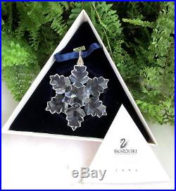 LOVELY 1996 SWAROVSKI CRYSTAL SNOWFLAKE CHRISTMAS ORNAMENT With BOX & PAPERS
