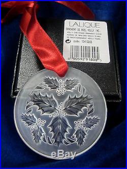 Lalique #10413200 Snowflake Christmas Ornament 2014 Holly Clear Brand Nib F/sh