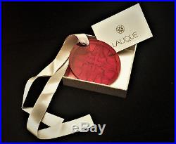 Lalique 2009 AILES SWALLOWS Red Crystal Christmas Ornament, Brand New in Box