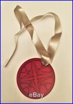 Lalique 2009 AILES SWALLOWS Red Crystal Christmas Ornament, Brand New in Box