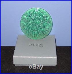 Lalique Crystal 1990 HOLLY / MISTLETOE Christmas Ornament / In Lalique Box