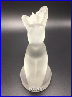 Lalique France Antique Crystal Glass Nude Woman Chrysis Hood Ornament Figurine