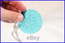 Lalique France Glass Crystal Christmas Ornament Tree Frosted Blue In Box