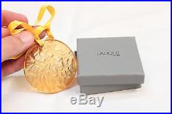 Lalique France Glass Crystal Christmas Ornament Tree Frosted Orange In Box