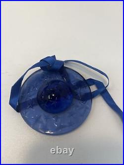 Lalique Paris Globe Noel Crystal Ornaments Blue Clear Amber