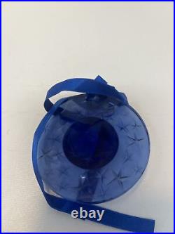 Lalique Paris Globe Noel Crystal Ornaments Blue Clear Amber
