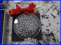 Lalique Thistle Christmas Noel Ornament Clear Crystal Signed withBox/Cert