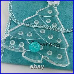Large Tiffany & Co Crystal Glass Christmas Tree Holiday Ornament