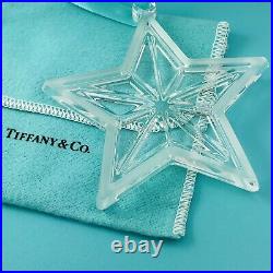 Large Tiffany & Co Crystal Glass Star Holiday Tree Ornament