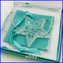 Large Tiffany & Co Crystal Glass Star Holiday Tree Ornament