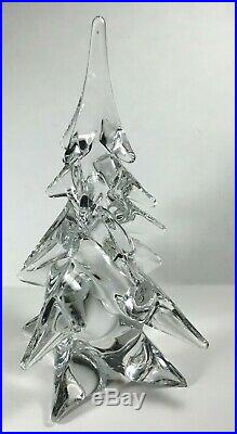 Large Vintage Art Glass Christmas Tree Statue HEAVY Display Twist Sigma CRYSTAL