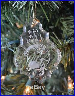Lenox, Baby's First Christmas Crystal Ornament 1989 Sliver Crescent Moon