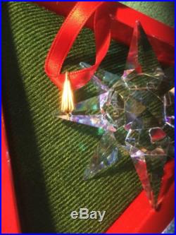 Limited Edition Crystal 1991 Christmas Ornament w Box Ribbon Austrian Swarovski