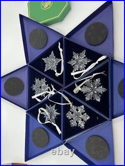 Lot 0f 7 SWAROVSKI Annual Crystal Snowflake Christmas Ornament w Boxes'14-'22