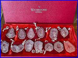 Lot 13 Waterford Crystal 12 Day's Of Christmas Ornaments 1978-1991 No 1990
