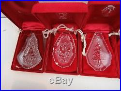 Lot 18 Waterford Crystal Christmas Ornaments Set 1978-1995