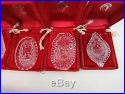 Lot 18 Waterford Crystal Christmas Ornaments Set 1978-1995