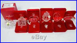 Lot 6 Waterford Crystal Disney Mickey Mouse Holiday Christmas Ornaments withBoxes