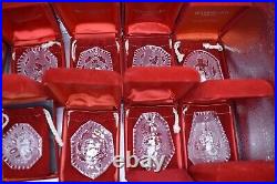 Lot Of 10- Waterford Crystal 12 Days Christmas Ornaments + Boxes -Missing 1 & 2