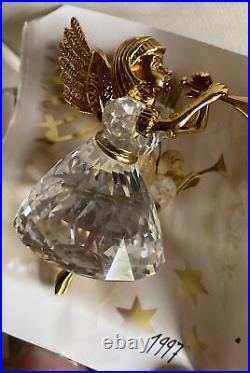 Lot Of Swarovski SwanSigned 1996,1997,1998 Annual Christmas Angel Ornaments