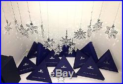 Lot Swarovski Large Crystal Snowflake Star Annual Christmas Ornaments 2001-2014