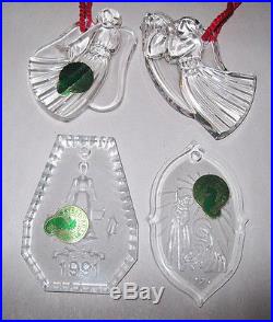 Lot Waterford Crystal 13 Christmas Ornament 1979 1999 Angels Memories Sleigh