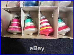 Lot of 12 Vintage Shiny Brite Glass Bell Christmas Ornaments In The Box