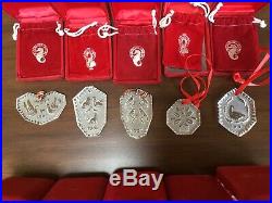 Lot of 13 Waterford Crystal 12 Days of Christmas Ornaments Set Plus 1979 1994