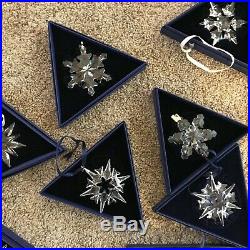 Lot of 14 Swarovski Crystal Annual Snowflake Christmas Ornaments
