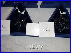 Lot of 15 Swarovski Austrian Crystal Star Christmas Ornaments 2003-2017 With Boxes