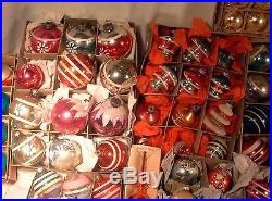 Lot of 150 Vintage Christmas Ornaments Shiny Brite Polish Indents Stripes ETC