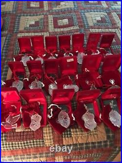 Lot of 18 Vintage Waterford Crystal Christmas Ornaments 1987-96/1998-05 Pristine